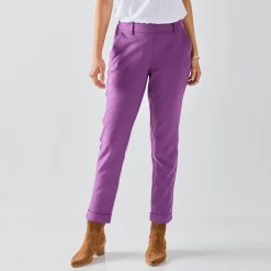 Broek<Blancheporte Effen tapered 7/8-broek paars