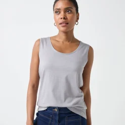 T-Shirt En Topje<Blancheporte Effen topje met brede bandjes grijs