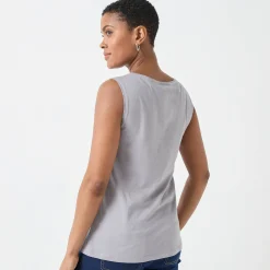 T-Shirt En Topje<Blancheporte Effen topje met brede bandjes grijs