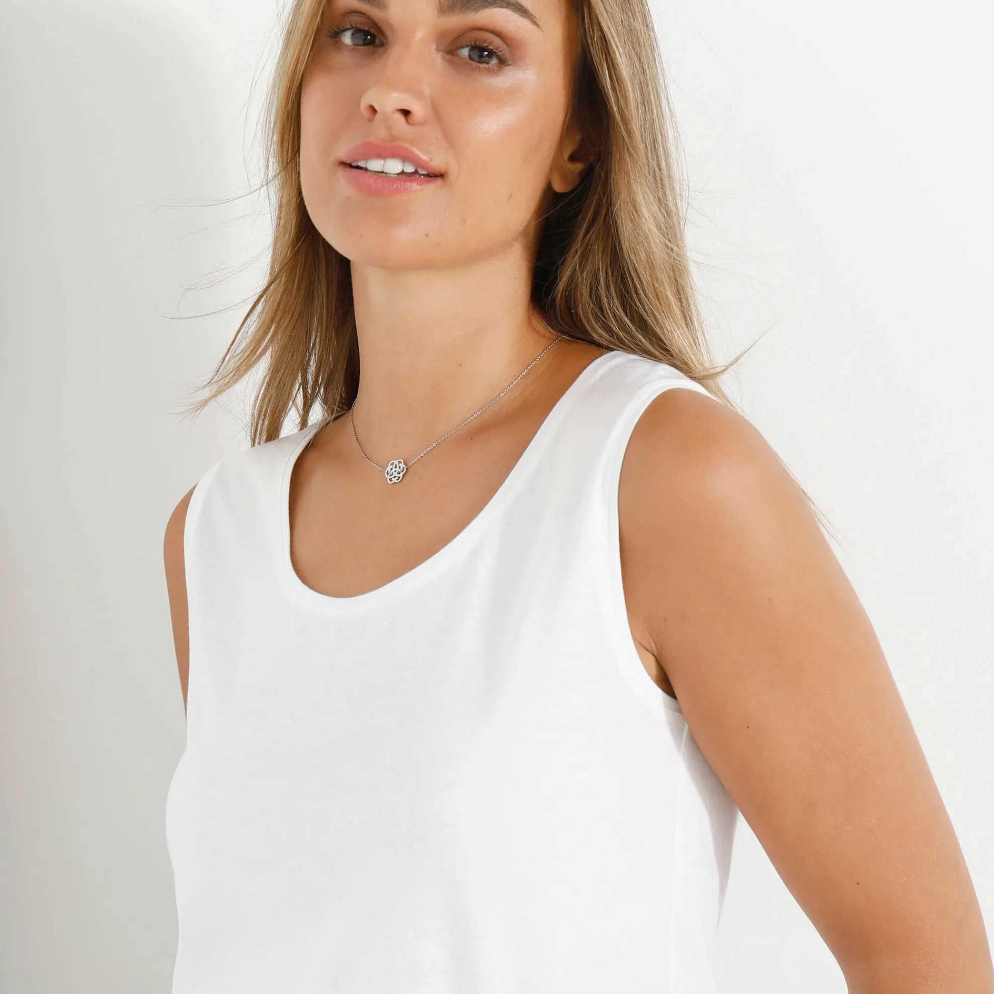 T-Shirt En Topje<Blancheporte Effen topje met brede bandjes wit