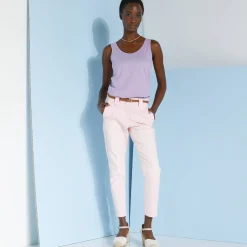 T-Shirt En Topje<Blancheporte Effen topje met brede bandjes, katoen mauve