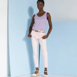 T-Shirt En Topje<Blancheporte Effen topje met brede bandjes, katoen mauve