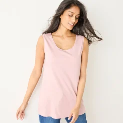T-Shirt En Topje<Blancheporte Effen topje met brede bandjes parmaroze