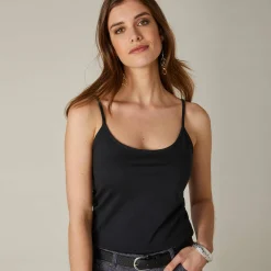 T-Shirt En Topje<Lora Zellini Effen topje met fijne bandjes zwart