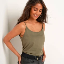 T-Shirt En Topje<Lora Zellini Effen topje met fijne bandjes bronskleur