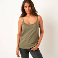 T-Shirt En Topje<Lora Zellini Effen topje met fijne bandjes bronskleur