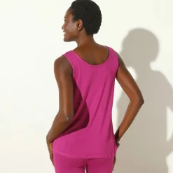T-Shirt En Topje<Blancheporte Effen topje met knopen violine