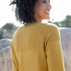 Trui En Vest<Outdoor Collection Effen trui in marinestijl kerrie