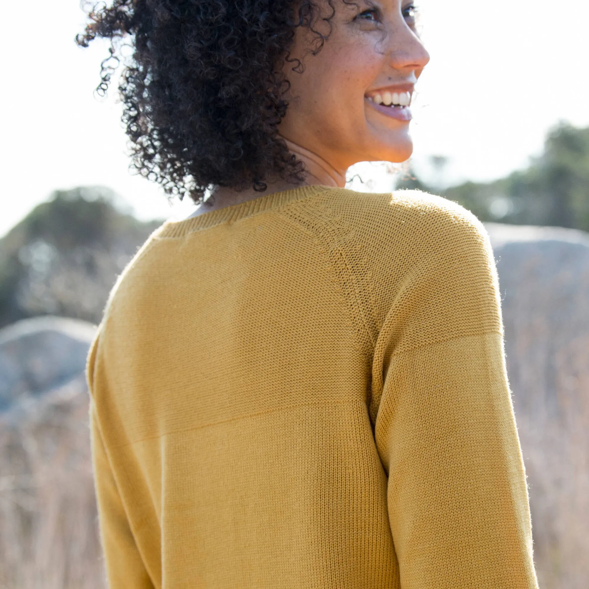 Trui En Vest<Outdoor Collection Effen trui in marinestijl kerrie