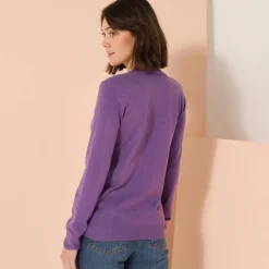 Trui En Vest<Blancheporte Effen trui met ronde hals, zachte touch parma