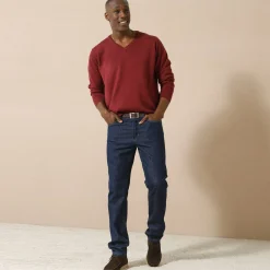 Feestoutfits Heren|Trui En Vest<Blancheporte Effen trui met V-hals bordeaux