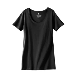 T-Shirt En Topje<Blancheporte Effen T-shirt in biokatoen met ronde hals, eco-verantwoord zwart