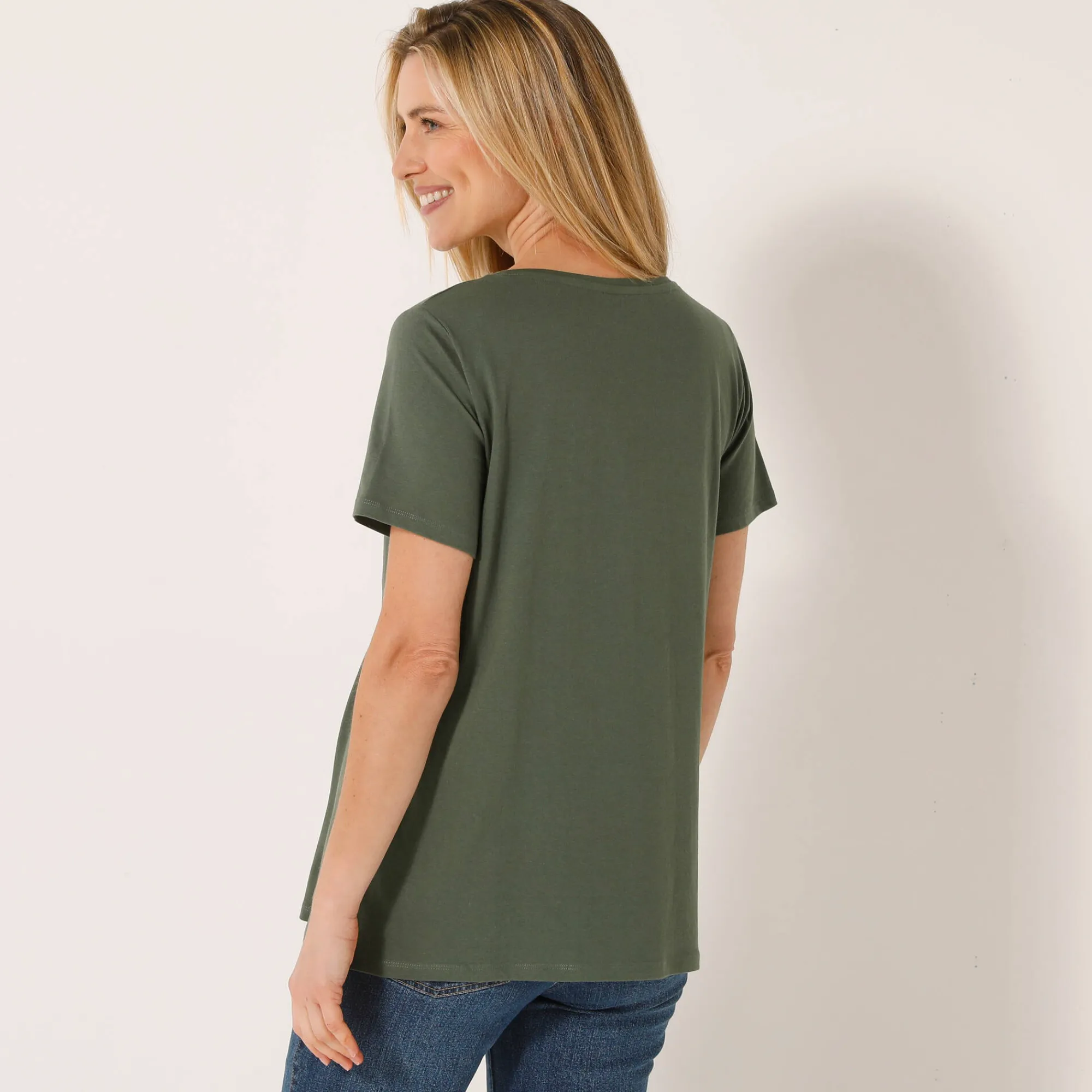 T-Shirt En Topje<Blancheporte Effen T-shirt in biokatoen met ronde hals, eco-verantwoord bronskleur
