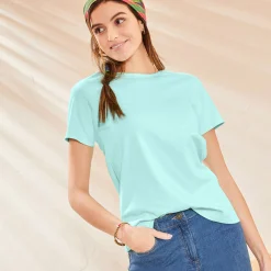 T-Shirt En Topje<Blancheporte Effen T-shirt met korte mouwen aqua