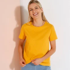T-Shirt En Topje<Blancheporte Effen T-shirt met korte mouwen honing