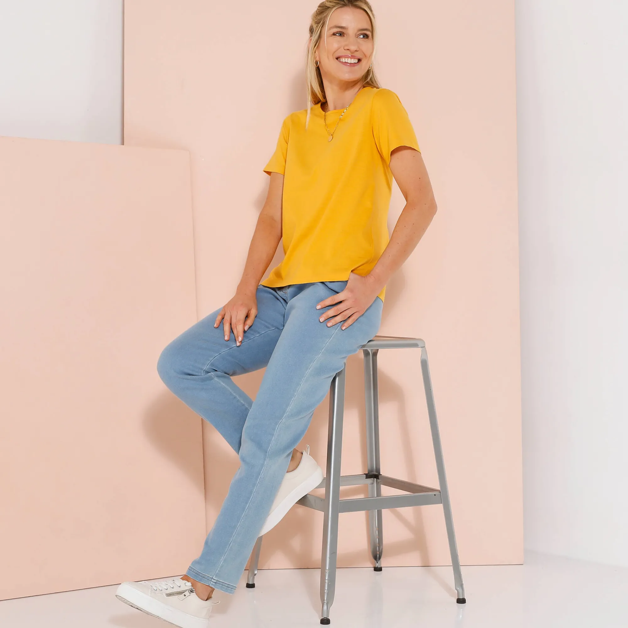 T-Shirt En Topje<Blancheporte Effen T-shirt met korte mouwen honing