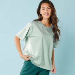 T-Shirt En Topje<Blancheporte Effen T-shirt met korte mouwen, kleine lengtes grijsgroen