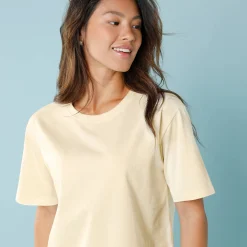 T-Shirt En Topje<Blancheporte Effen T-shirt met korte mouwen, kleine lengtes lichtbeige