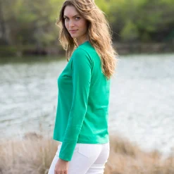 T-Shirt En Topje<Blancheporte Effen T-shirt met lange mouwen muntgroen