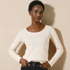 T-Shirt En Topje<Blancheporte Effen T-shirt met lange mouwen in biokatoen(**) beige