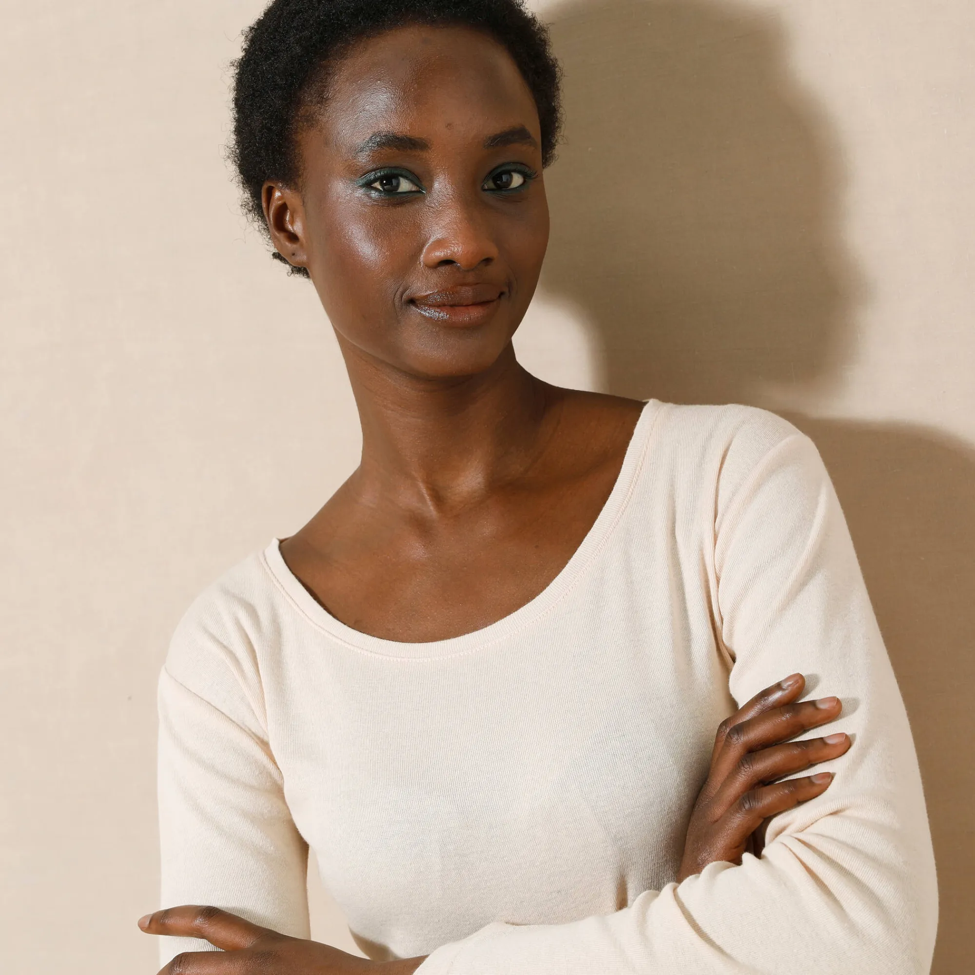 T-Shirt En Topje<Blancheporte Effen T-shirt met lange mouwen in biokatoen(**) beige