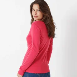 T-Shirt En Topje<Blancheporte Effen T-shirt met lange mouwen in biokatoen(**) framboos