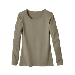 T-Shirt En Topje<Blancheporte Effen T-shirt met lange mouwen in biokatoen(**) kaki