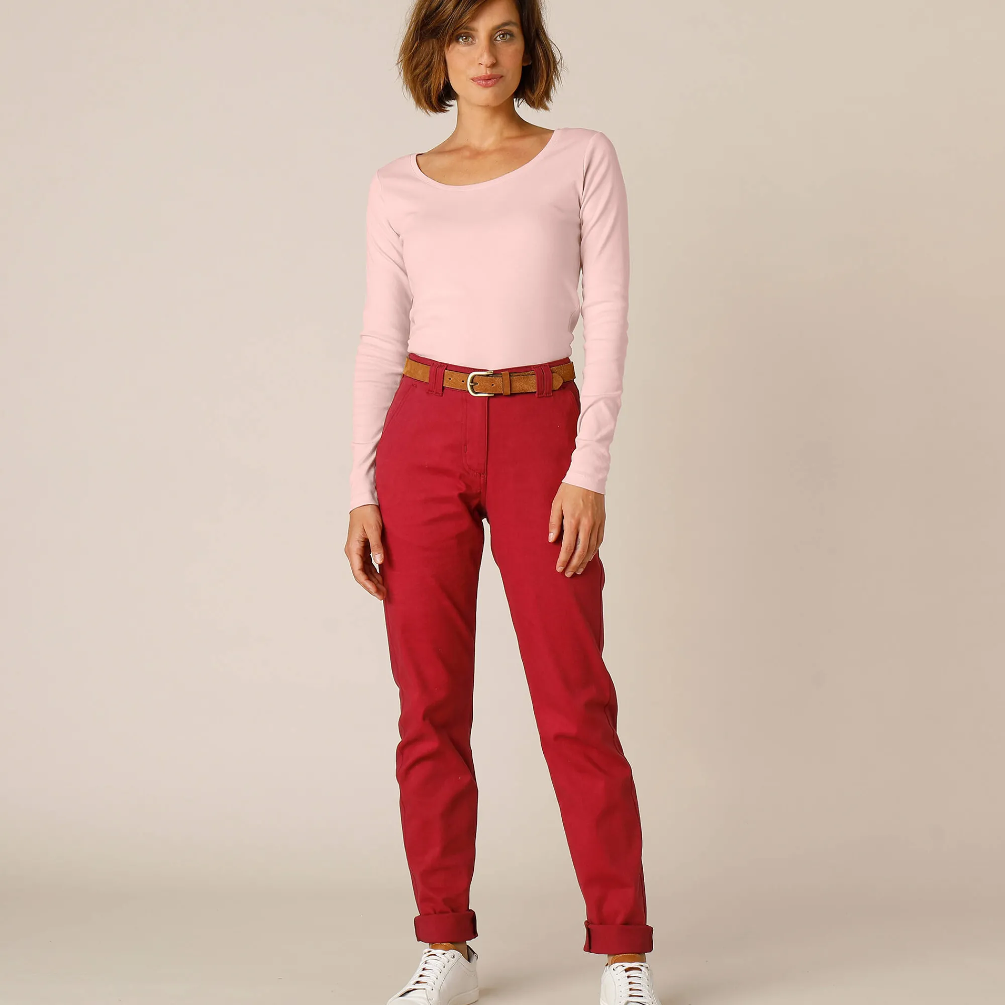 T-Shirt En Topje<Blancheporte Effen T-shirt met lange mouwen in biokatoen(**) poederroze