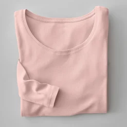 T-Shirt En Topje<Blancheporte Effen T-shirt met lange mouwen in biokatoen(**) poederroze