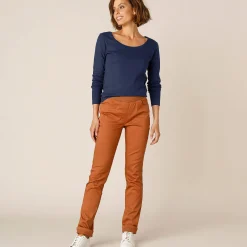 T-Shirt En Topje<Blancheporte Effen T-shirt met lange mouwen in biokatoen(**) marine