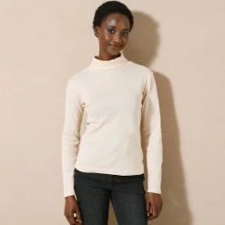 T-Shirt En Topje<Blancheporte Effen T-shirt met opstaande hals in biokatoen(**) beige