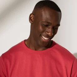 T-Shirt, Hemd En Polo<Blancheporte Effen T-shirt met ronde hals en korte mouwen - biologisch katoen grijzig koraal