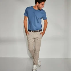 T-Shirt, Hemd En Polo<Blancheporte Effen T-shirt met ronde hals en korte mouwen - biologisch katoen jeansblauw