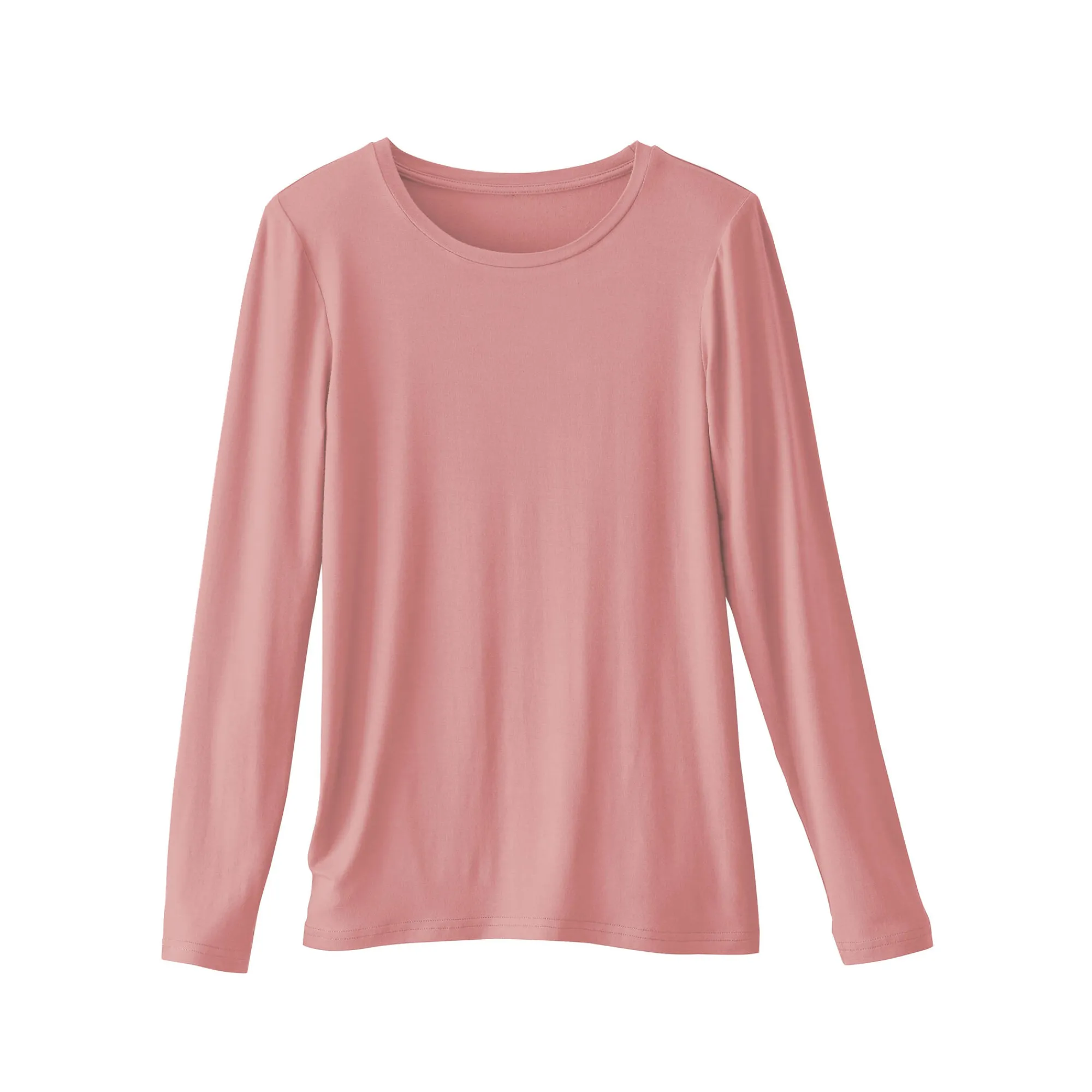 T-Shirt En Topje<Blancheporte Effen T-shirt met ronde hals, in stretchstof blushroze