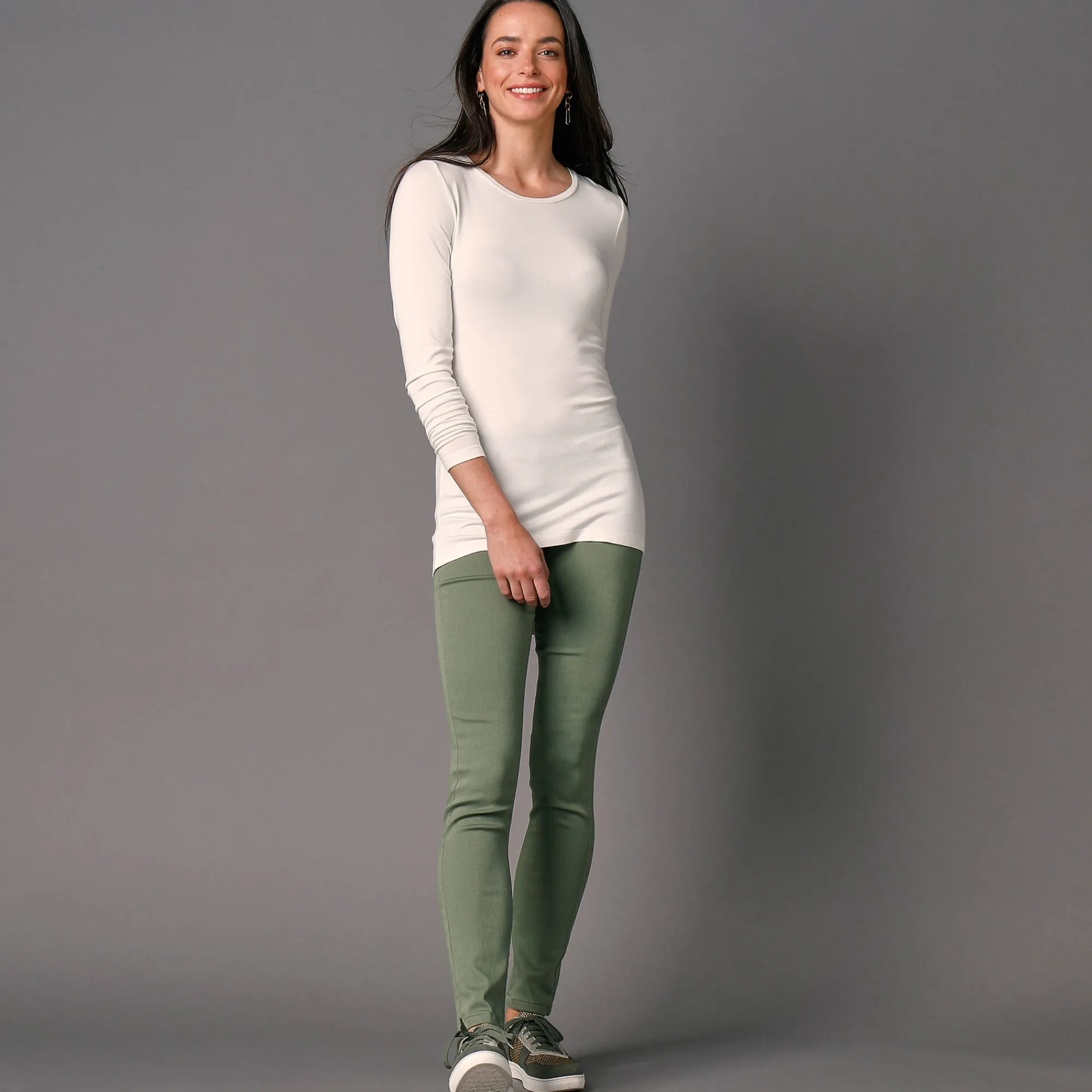T-Shirt En Topje<Blancheporte Effen T-shirt met ronde hals, in stretchstof gebroken wit