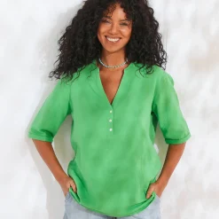 Bloes En Tuniek<Blancheporte Effen tuniek, katoengaas groen