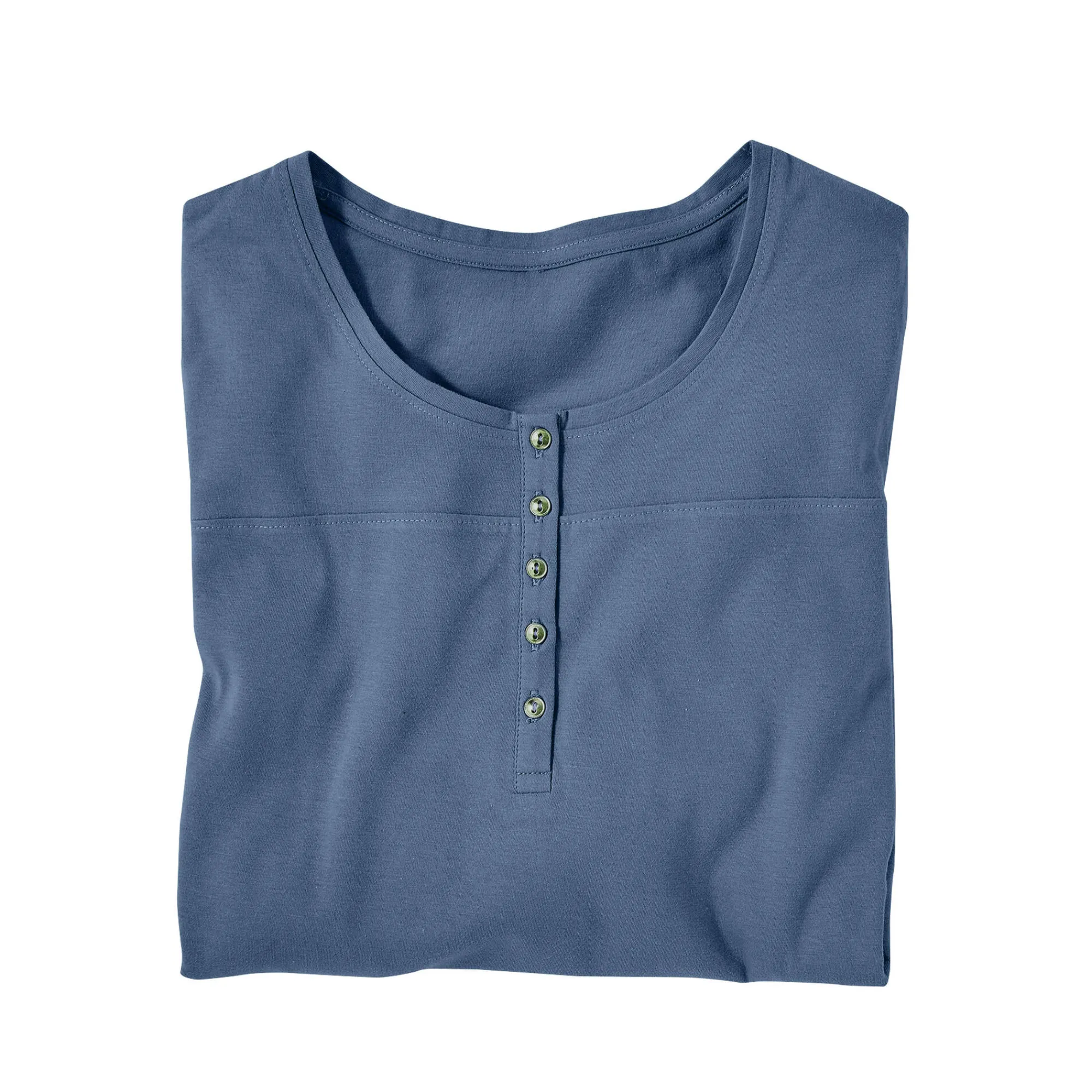 T-Shirt En Topje|Bloes En Tuniek<Blancheporte Effen tuniek met Tunesische hals en lange mouwen marine