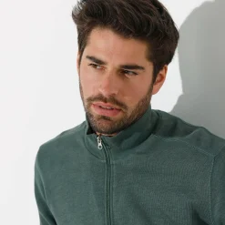 Sweater|Trui En Vest<Blancheporte Effen vest met opstaande kraag en rits donkergroen