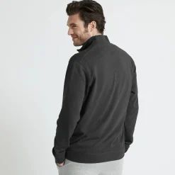 Sweater|Trui En Vest<Blancheporte Effen vest met opstaande kraag en rits chiné antraciet