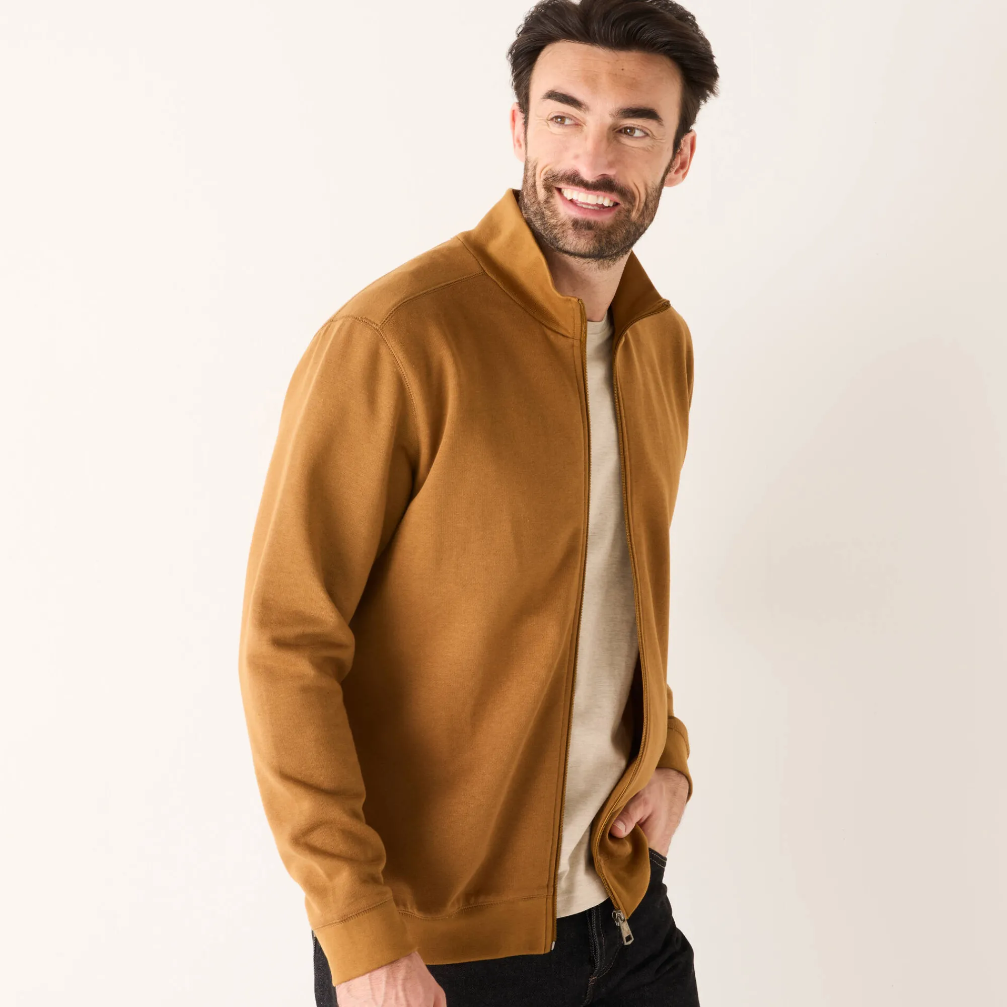 Sweater|Trui En Vest<Blancheporte Effen vest met opstaande kraag en rits koper