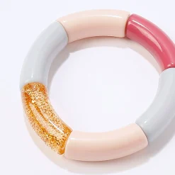 Accessoires En Juwelen<Blancheporte Elastische armband met buisvormige parels, set van 2 roze / ecru
