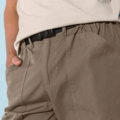 Broek<Blancheporte Elastische 3/4-broek + bijpassende ceintuur donkerbeige