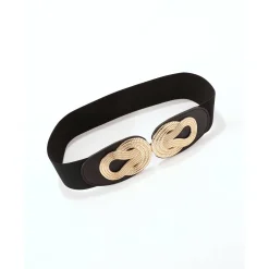 Sieraden En Feestaccessoires|Accessoires En Juwelen<Blancheporte Elastische riem met dubbele gesp zwart