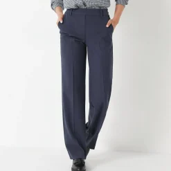 Broek<Blancheporte Elegante, rechte broek, effen marine