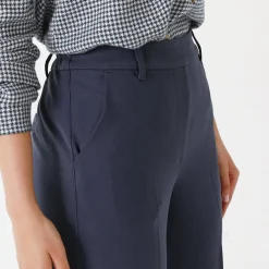 Broek<Blancheporte Elegante, rechte broek, effen marine