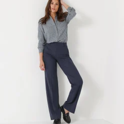 Broek<Blancheporte Elegante, rechte broek, effen marine