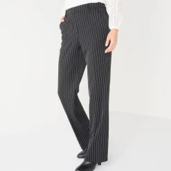 Broek<Blancheporte Elegante, rechte broek, gestreept zwart / wit