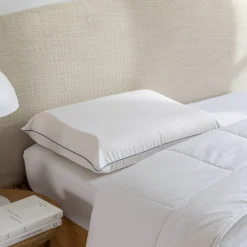 Hoofdkussen<Blancheporte Ergonomische hoofdkussen in microgeperforeerde latex, dubbel golvend ecru