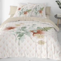 Delige Bedlinnenset|Kussensloop<Blancheporte Eve katoenen bedlinnen met bloemenprint wit