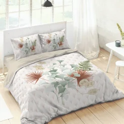 Delige Bedlinnenset|Kussensloop<Blancheporte Eve katoenen bedlinnen met bloemenprint wit